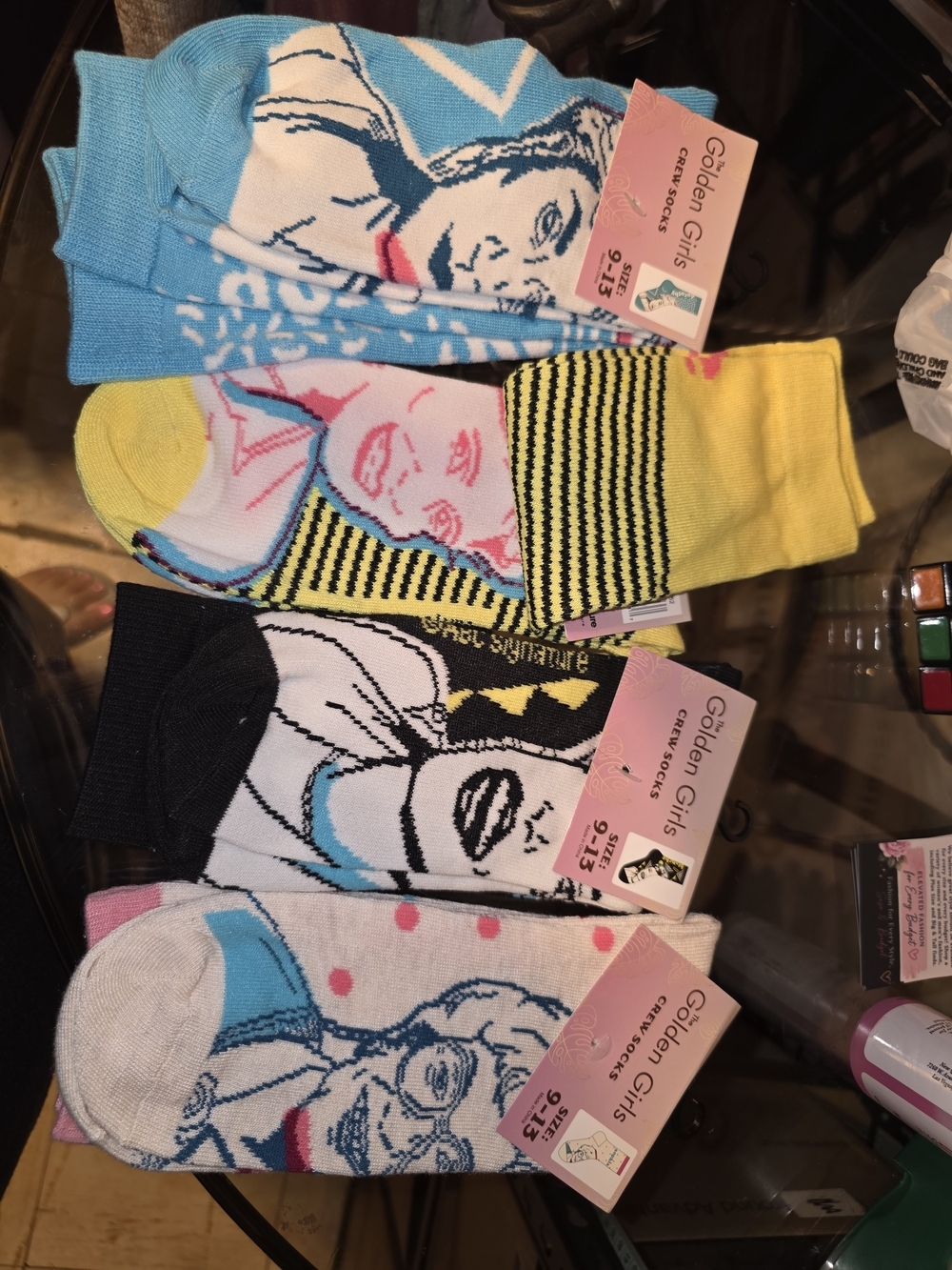 NWT The Golden Girls Pop Art Crew Socks 4-Pack Complete Set Size 9-13